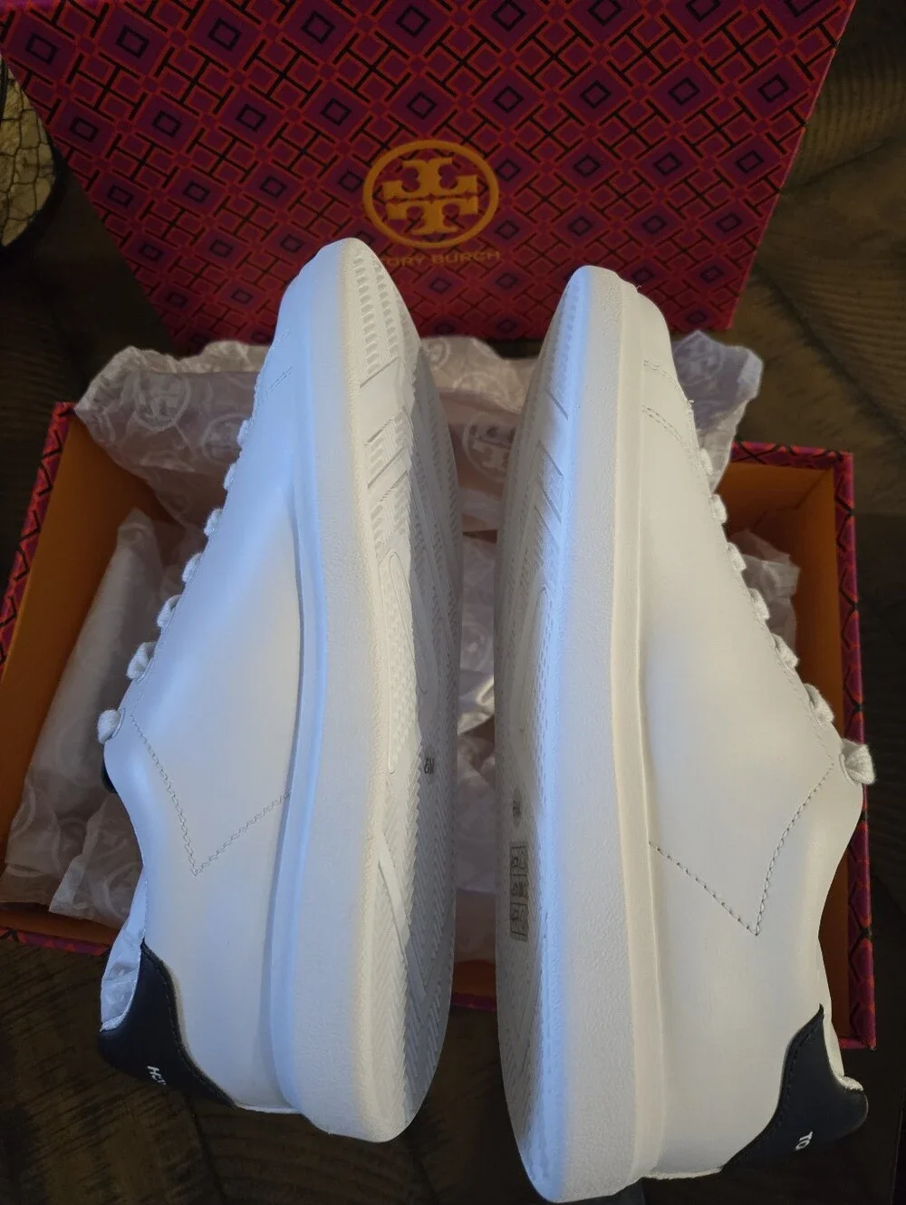 NWT Tory Burch Womens Howell White Leather Low-Top Sneakers